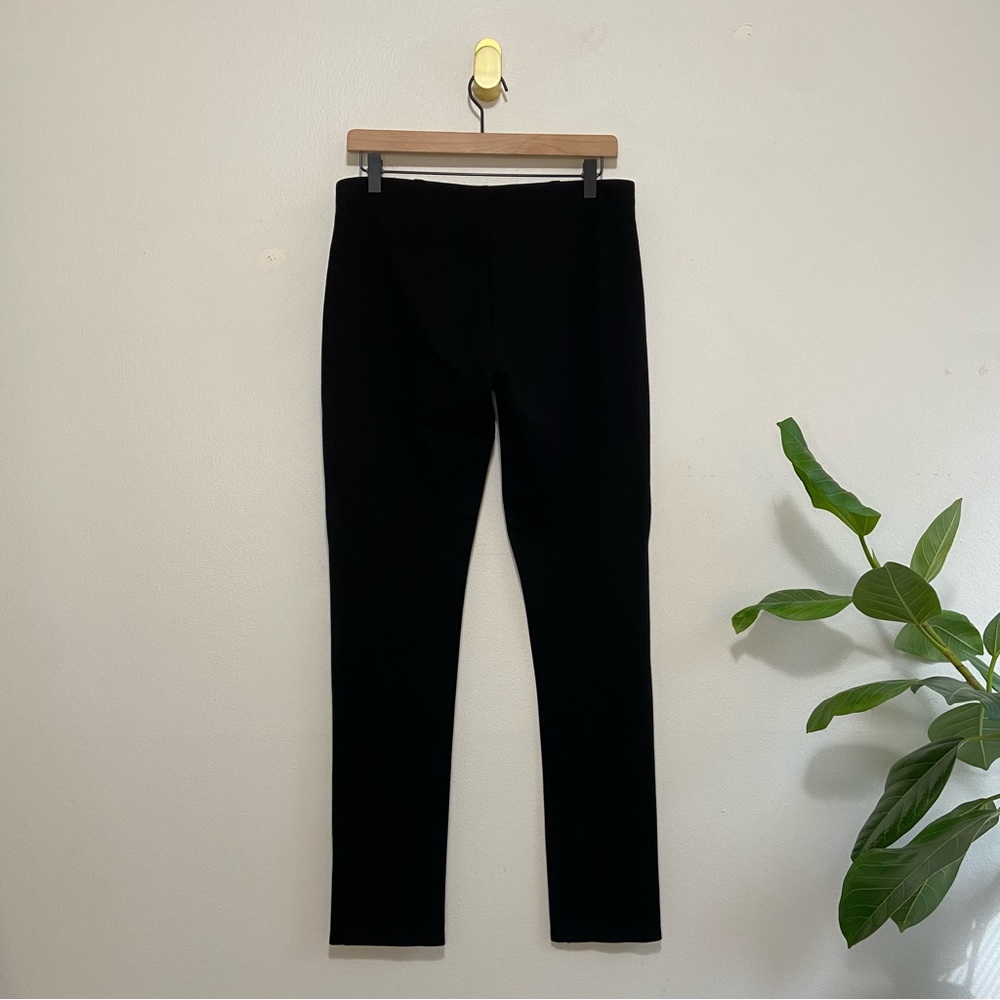 Eileen Fisher Black Stretch Ponte Slim Straight Leg Mid Rise Pants